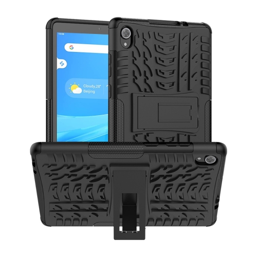 

For Lenovo Tab M8 (2020) TB-8705F 8.0 inch Tire Texture Shockproof TPU+PC Protective Case with Holder(Black)