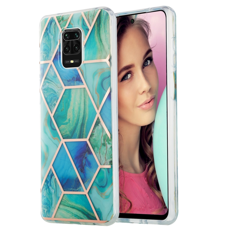 

For Xiaomi Redmi Note 9S / 9 Pro / 9 Pro Max 3D Electroplating Marble Pattern TPU Protective Case(Green)