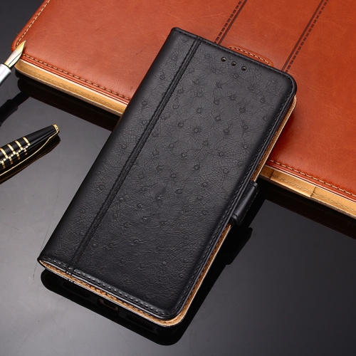 

For iPhone XS Ostrich Texture PU + TPU Horizontal Flip Leather Case with Holder & Card Slots & Wallet(Black)