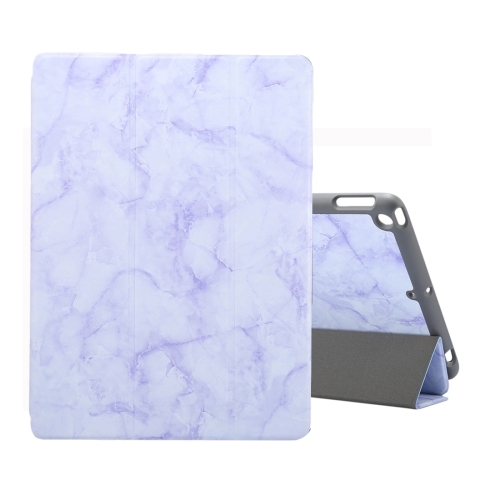 

For iPad 10.2 inch Marble Texture Pattern Horizontal Flip Leather Case, with Three-folding Holder & Pen Slot & Sleep / Wake-up Function(Purple)