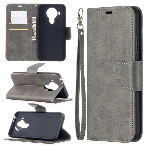 

For Nokia 5.4 Retro Lambskin Texture Pure Color Horizontal Flip PU Leather Case with Holder & Card Slots & Wallet & Lanyard(Grey)