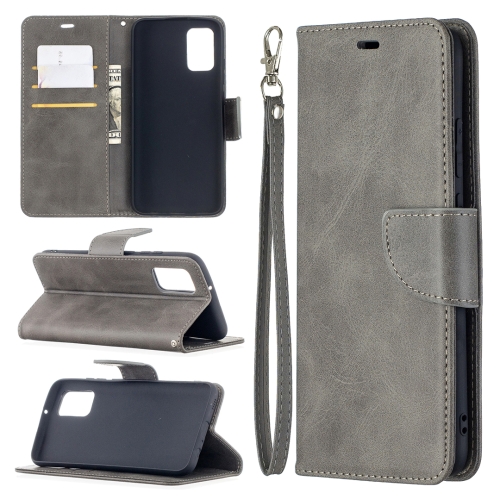 

For Samsung Galaxy A02s (EU Version) Retro Lambskin Texture Pure Color Horizontal Flip PU Leather Case with Holder & Card Slots & Wallet & Lanyard(Grey)