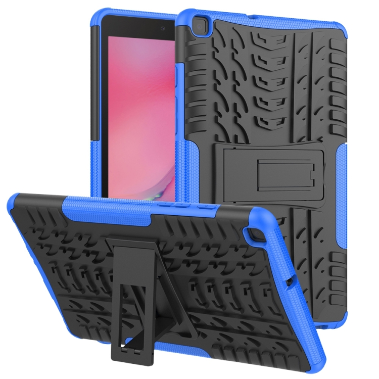 

For Samsung Galaxy Tab A8.0 (2019) T295 / T290 Tire Texture TPU+PC Shockproof Case with Holder(Blue)