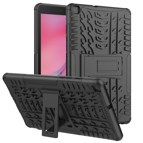 

For Samsung Galaxy Tab A8.0 (2019) T295 / T290 Tire Texture TPU+PC Shockproof Case with Holder(Black)