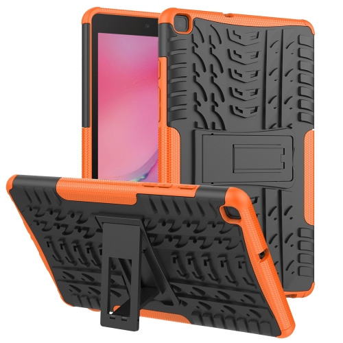 

For Samsung Galaxy Tab A8.0 (2019) T295 / T290 Tire Texture TPU+PC Shockproof Case with Holder(Orange)