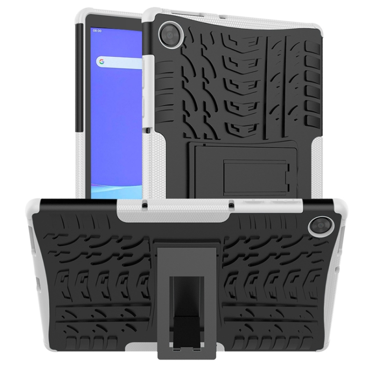 

For Lenovo Tab M10 HD Gen 2 (TB-X306F) Tire Texture TPU+PC Shockproof Case with Holder(White)