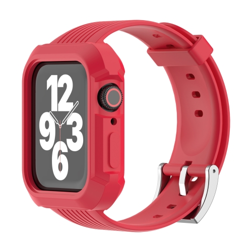 

TPU Integrated Fuel Injection Watch Band For Apple Watch Series 7 45mm / 6 & SE & 5 & 4 44mm / 3 & 2 & 1 42mm(Red)