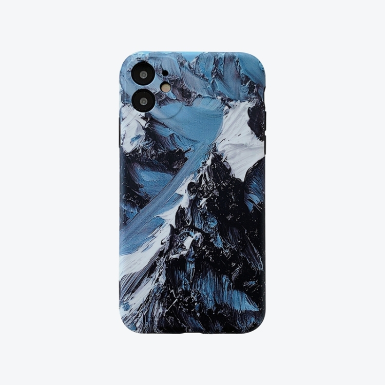 

Colored Drawing Pattern Fine Hole IMD Shockproof TPU Protective Case For iPhone 12(Snow Mountain)