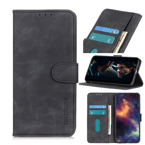 

For Samsung Galaxy A32 4G KHAZNEH Retro Texture PU + TPU Horizontal Flip Leather Case with Holder & Card Slots & Wallet(Black)