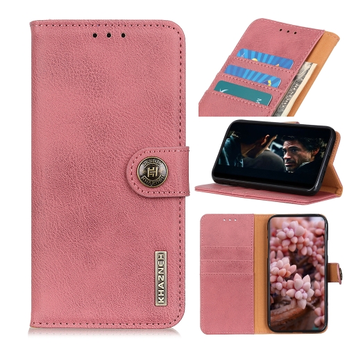 

For Samsung Galaxy A32 4G KHAZNEH Cowhide Texture Horizontal Flip Leather Case with Holder & Card Slots & Wallet(Pink)