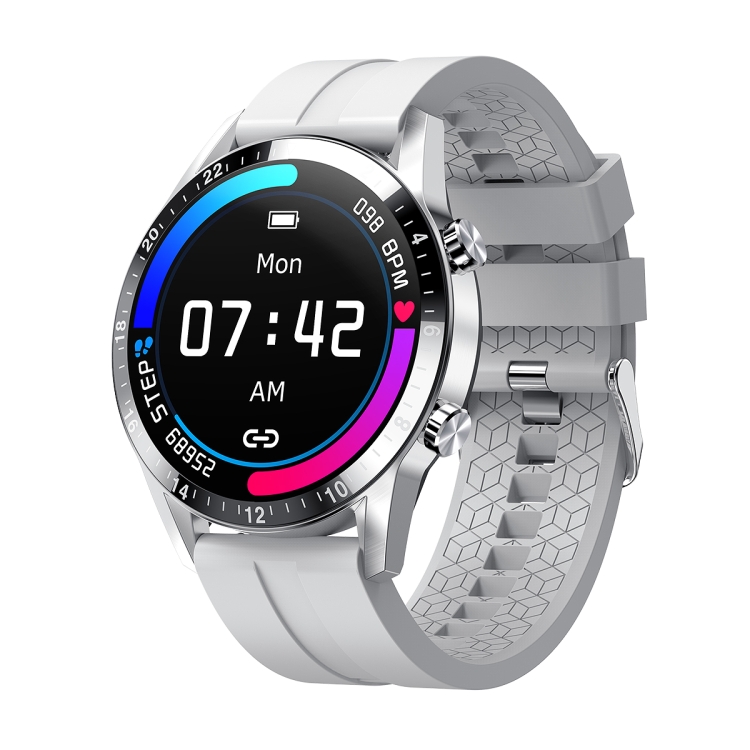 SUNSKY - G30 1.28 inch IPS Color Screen IP67 Waterproof Smart Watch,  Support Bluetooth Call / Sleep Monitoring / Heart Rate Monitoring, Style:  Silicone Strap(Grey)