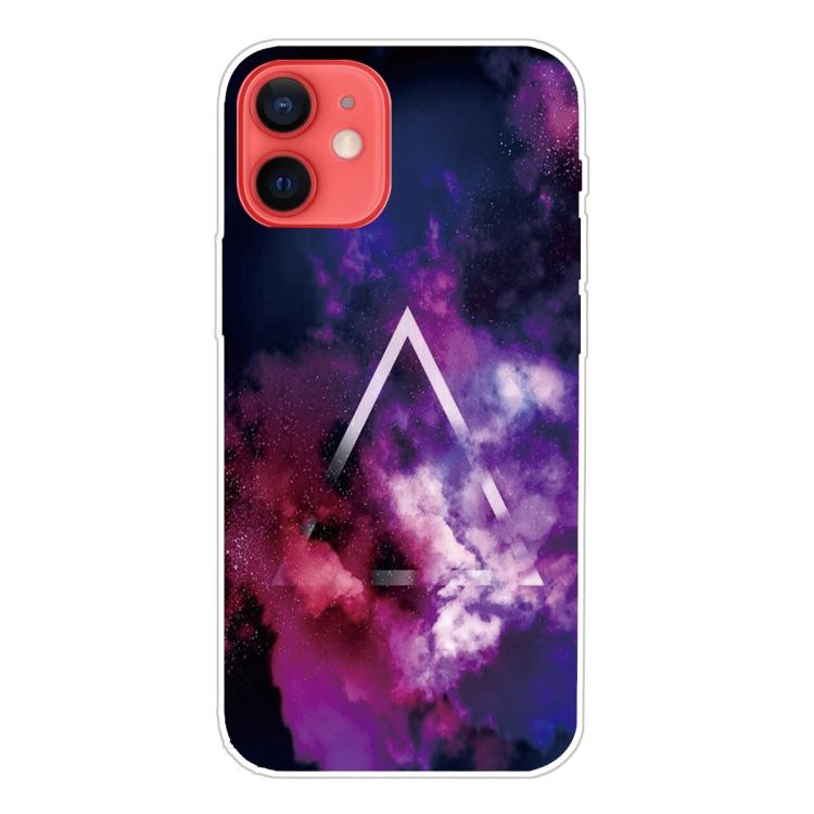 

For iPhone 12 / 12 Pro Shockproof Painted Transparent TPU Protective Case(Triangle Starry Sky)