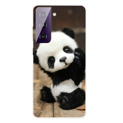 

For Samsung Galaxy S21 5G Shockproof Painted Transparent TPU Protective Case(Say Hello Panda)