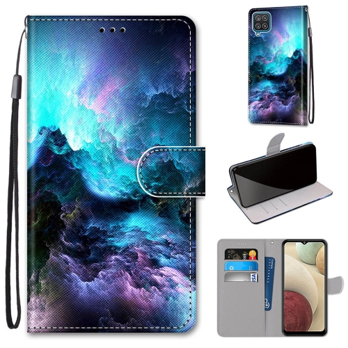 

For Samsung Galaxy A12 / M12 Coloured Drawing Cross Texture Horizontal Flip PU Leather Case with Holder & Card Slots & Wallet & Lanyard(Colorful Clouds)