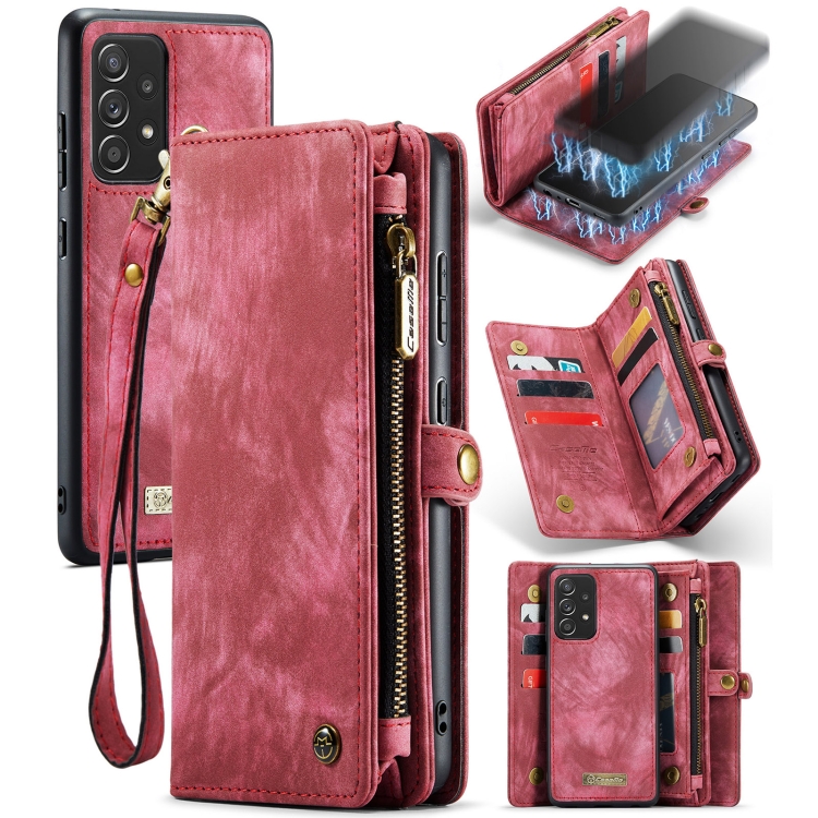 

For Samsung Galaxy A72 5G / 4G CaseMe-008 Detachable Multifunctional Flip Leather Phone Case(Red)