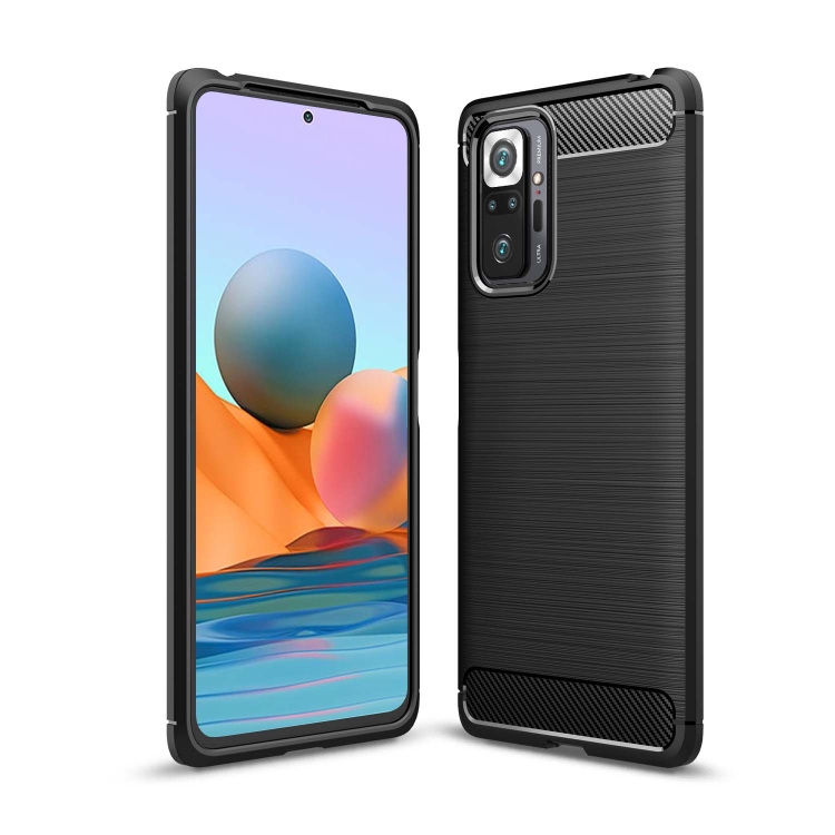 

For Xiaomi Redmi Note 10 Pro / Note 10 Pro Max Brushed Texture Carbon Fiber TPU Case(Black)