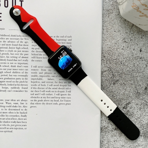 硅膠拼色替換錶帶適用於Apple Watch Series 9&8&7 41mm / SE 3&SE