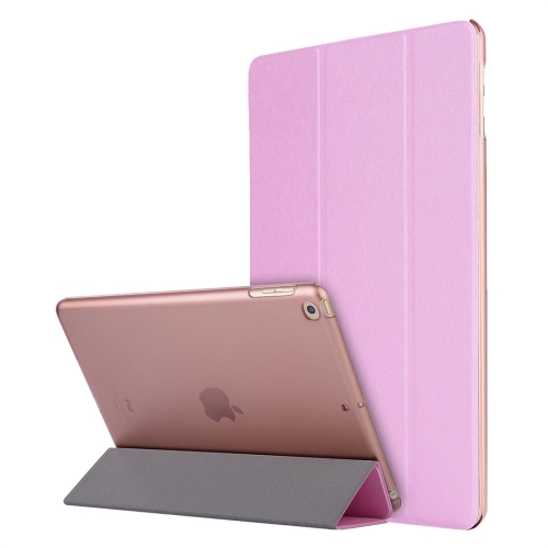 

For iPad 10.2 2021 / 2020 / 2019 Silk Texture Horizontal Flip Magnetic PU Leather Case, with Three-folding Holder & Sleep / Wake-up Function(Pink)