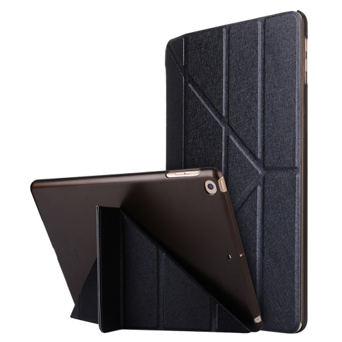 

For iPad 10.2 2021 / 2020 / 2019 Silk Texture Horizontal Deformation Flip Leather Case with Holder(Black)