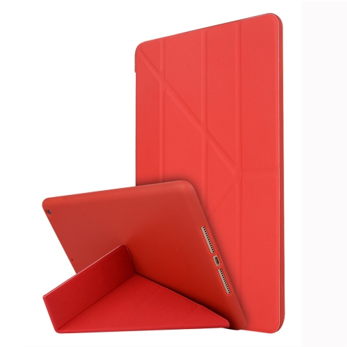 For iPad 10.2 2021 / 2020 / 2019 TPU Horizontal Deformation Flip Leather Case with Holder(Red) litchi texture 360 degrees rotation leather tablet case with holder for ipad air air 2 ipad 9 7 2017 ipad 9 7 2018 dark blue