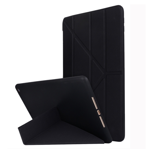 

For iPad 10.2 2021 / 2020 / 2019 TPU Horizontal Deformation Flip Leather Case with Holder(Black)