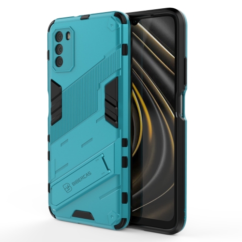 

For Xiaomi Poco M3 Punk Armor 2 in 1 PC + TPU Shockproof Case with Invisible Holder(Blue)