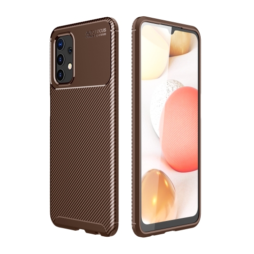 

For Samsung Galaxy A32 4G Carbon Fiber Texture Shockproof TPU Case(Brown)