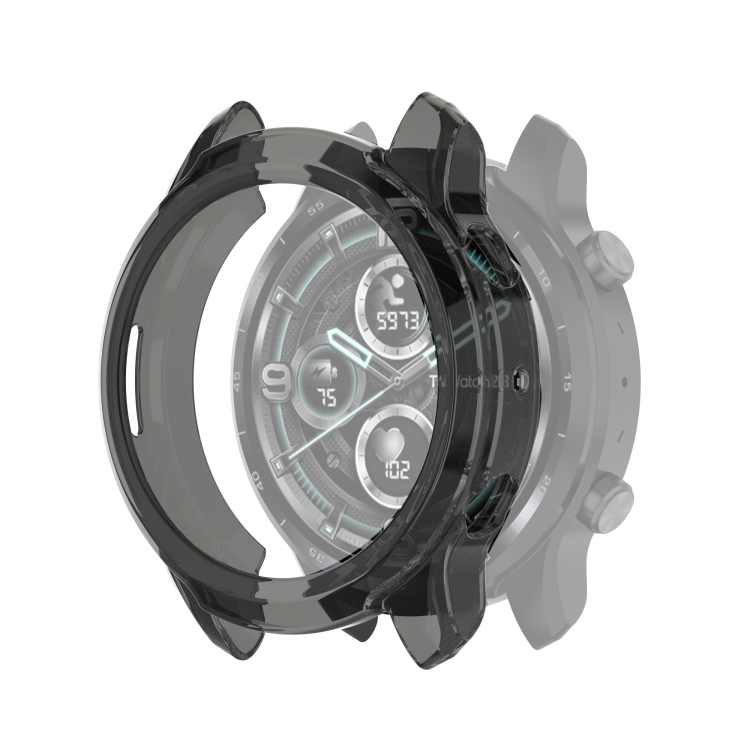 SUNSKY - For TicWatch Pro 3 / Pro 3 Lite Half Coverage Hollowed TPU  Protective Case(Transparent Black)