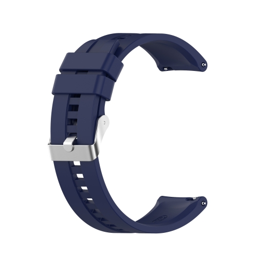

For Amazfit GTS 2e / GTS 2 20mm Silicone Watch Band with Silver Buckle(Midnight Blue)