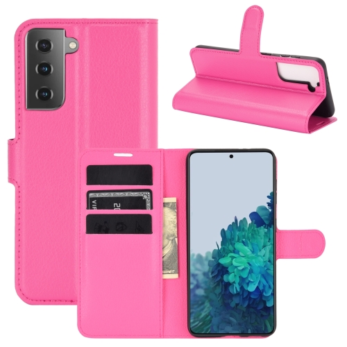 

For Samsung Galaxy S21+ 5G Litchi Texture Horizontal Flip Protective Case with Holder & Card Slots & Wallet(Rose Red)