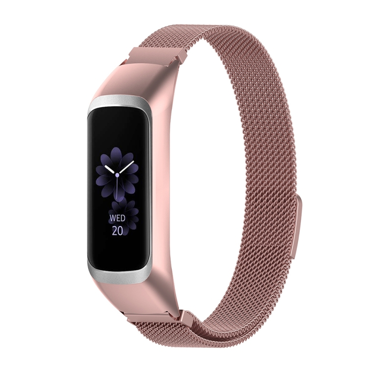 

For Samsung Galaxy Fit 2 SM-R220 Milanese Watch Band(Rose Pink)