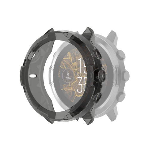 

For Suunto 7 Half Coverage Hollowed TPU Protective Case(Transparent Black)