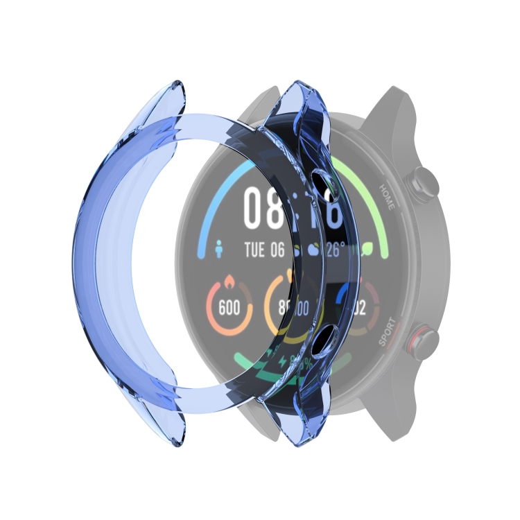 

For Xiaomi Watch Color Sport Half Coverage Hollowed TPU Protective Case(Transparent Blue)
