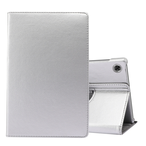 

For Lenovo Tab M10 Plus 10.3 360 Degree Rotation Litchi Texture Flip Leather Case with Holder(Silver)