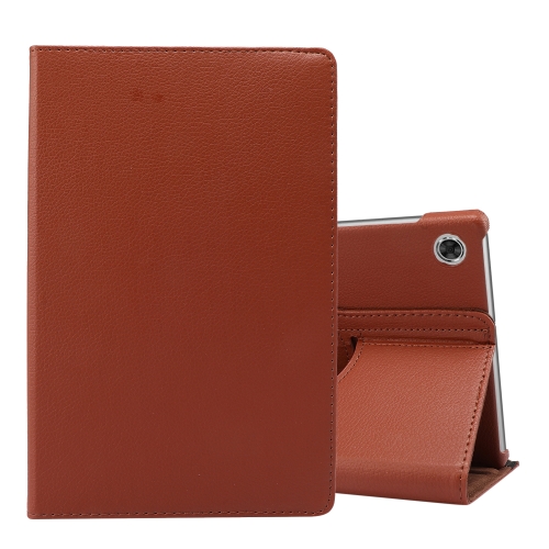 

For Lenovo Tab M10 Plus 10.3 360 Degree Rotation Litchi Texture Flip Leather Case with Holder(Brown)