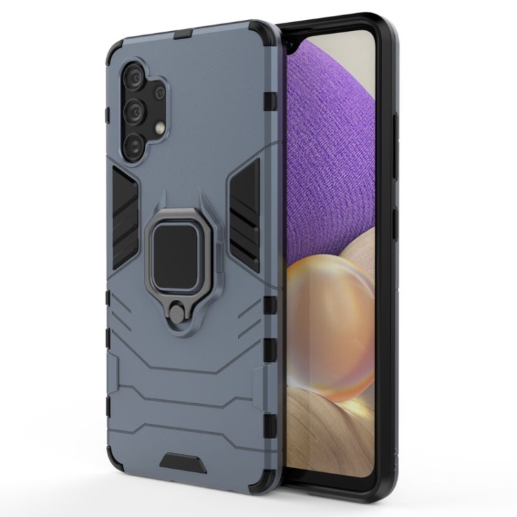

For Samsung Galaxy A32 4G Shockproof PC + TPU Protective Case with Magnetic Ring Holder(Navy Blue)
