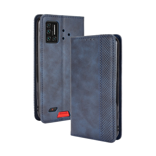 

For UMIDIGI Bison Magnetic Buckle Retro Crazy Horse Texture Horizontal Flip Leather Case with Holder & Card Slots & Photo Frame(Blue)