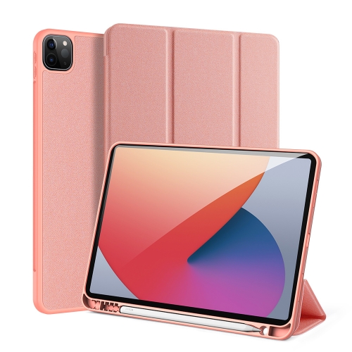 DUX DUCIS Domo Series Horizontal Flip Magnetic TPU + PU Leather Tablet Case with Three-folding Holder & Pen Slot & Sleep / Wake-up Function For iPad Pro 11 （2021）/(2020)(Pink)