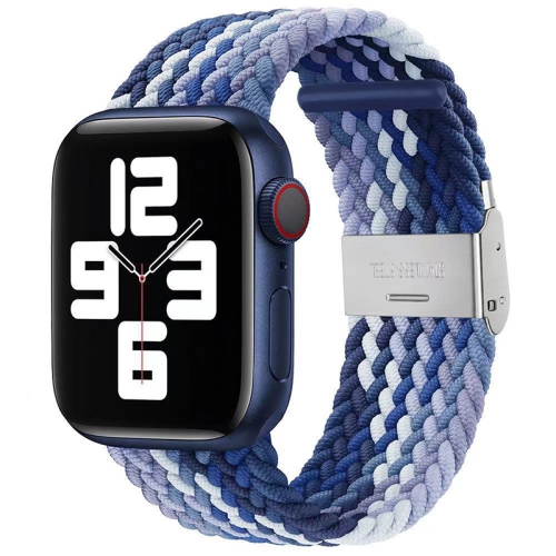 

Braided + Stainless Steel Watch Band For Apple Watch Ultra 49mm&Watch Ultra 2 49mm / Series 9&8&7 45mm / SE 3&SE 2&6&SE&5&4 44mm / 3&2&1 42mm(Z Pattern Blueberry Color)