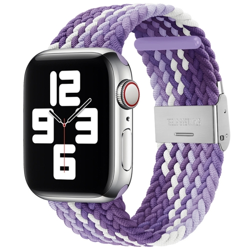 

Braided + Stainless Steel Watch Band For Apple Watch Ultra 49mm&Watch Ultra 2 49mm / Series 9&8&7 45mm / SE 3&SE 2&6&SE&5&4 44mm / 3&2&1 42mm(Grape Purple)