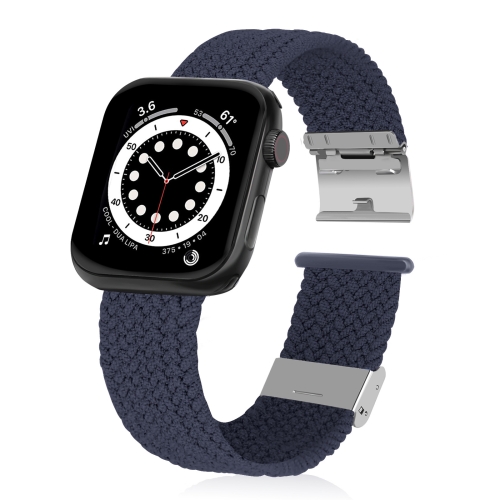 

Braided + Stainless Steel Watch Band For Apple Watch Series 7 45mm / 6 & SE & 5 & 4 44mm / 3 & 2 & 1 42mm(Wood Carbon)