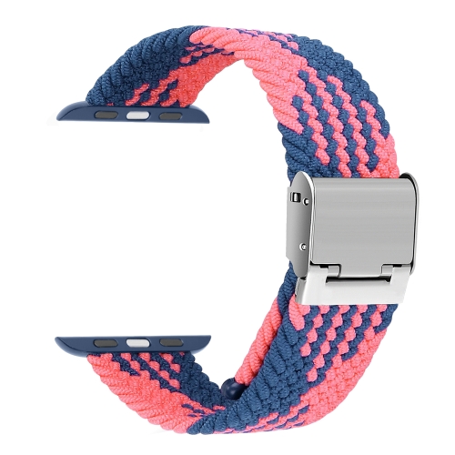 

Braided + Stainless Steel Watch Band For Apple Watch Ultra 49mm&Watch Ultra 2 49mm / Series 9&8&7 45mm / SE 3&SE 2&6&SE&5&4 44mm / 3&2&1 42mm(Blue Pink)