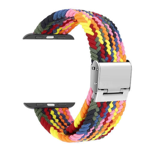 Braided + Stainless Steel Watch Band For Apple Watch Series 7 45mm / 6 & SE & 5 & 4 44mm / 3 & 2 & 1 42mm(Five Colors)