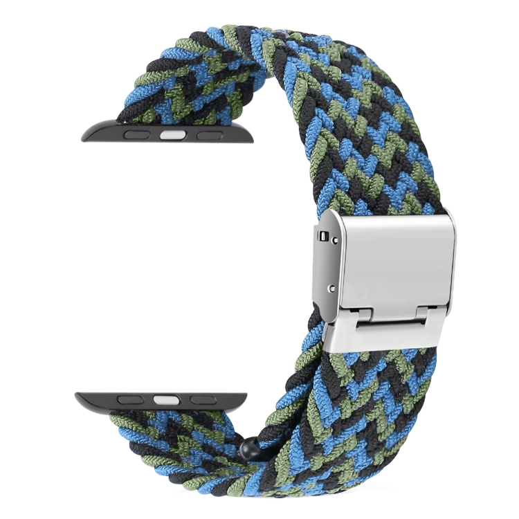 

Braided + Stainless Steel Watch Band For Apple Watch Ultra 49mm&Watch Ultra 2 49mm / Series 9&8&7 45mm / SE 3&SE 2&6&SE&5&4 44mm / 3&2&1 42mm(Black Blue Green)