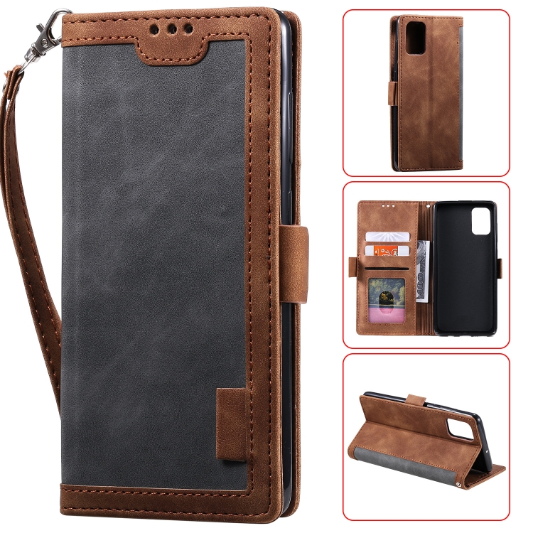 

For Samsung Galaxy A52 5G / 4G Retro Splicing Horizontal Flip Leather Case with Card Slots & Holder & Wallet(Grey)