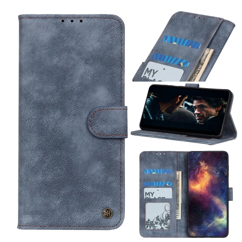 

For Xiaomi Redmi Note 10S (Global Official Version) Antelope Texture Magnetic Buckle Horizontal Flip PU Leather Case with Card Slots & Wallet & Holder(Blue)