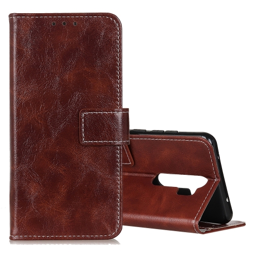 

For OPPO A9 (2020) Retro Crazy Horse Texture Horizontal Flip Leather Case with Holder & Card Slots & Photo Frame & Wallet(Brown)