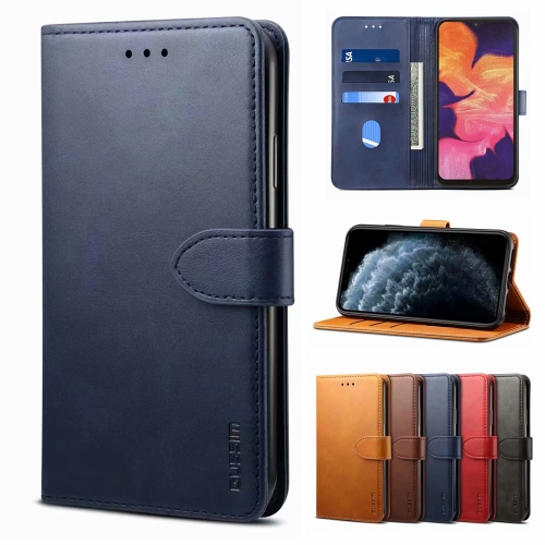 

For Samsung Galaxy A12 5G GUSSIM Business Style Horizontal Flip Leather Case with Holder & Card Slots & Wallet(Blue)
