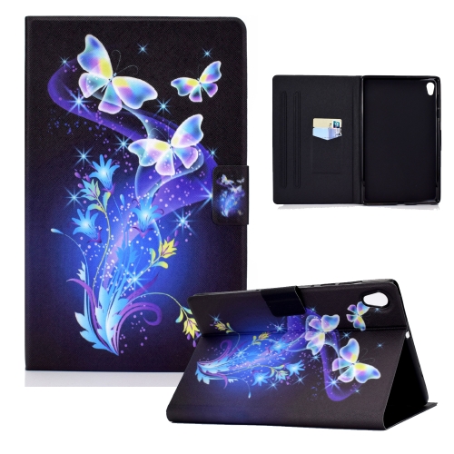 

For Lenovo Tab M10 HD 2nd Gen TB-X306X Colored Drawing Horizontal Flip Leather Case with Holder & Card Slots & Sleep / Wake-up Function(Butterfly Flower)
