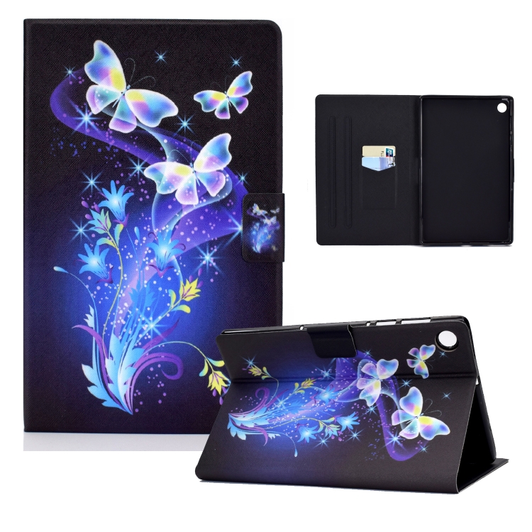 

For Huawei MediaPad T10 / T10s / Honor Pad 6 Electric Pressed TPU Colored Drawing Horizontal Flip Leather Case with Holder & Pen Slot(Butterflies Flower)